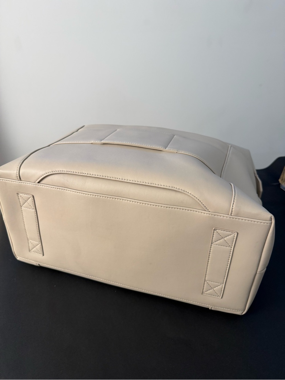 Monos Metro Duffel + Folio Kit Ivory Vegan Leather Travel Bag - Picture 10 of 16